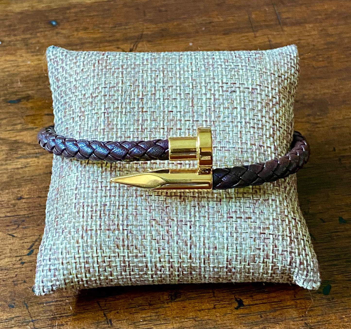 Leather Nail Head Bracelet