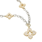 Load image into Gallery viewer, Two-Toned Pave Clover Pendant Necklace
