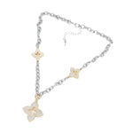 Load image into Gallery viewer, Two-Toned Pave Clover Pendant Necklace
