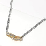 Load image into Gallery viewer, Ladies&#39; Two-Toned  Double Link Pave Pendant Necklace
