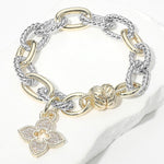 Load image into Gallery viewer, Two-Toned Pave Clover Bracelet
