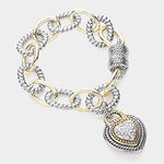 Load image into Gallery viewer, Chunky Chain Heart Magnetic Bracelet
