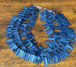 Load image into Gallery viewer, Handcrafted Blue Wood Stick Bead Necklace
