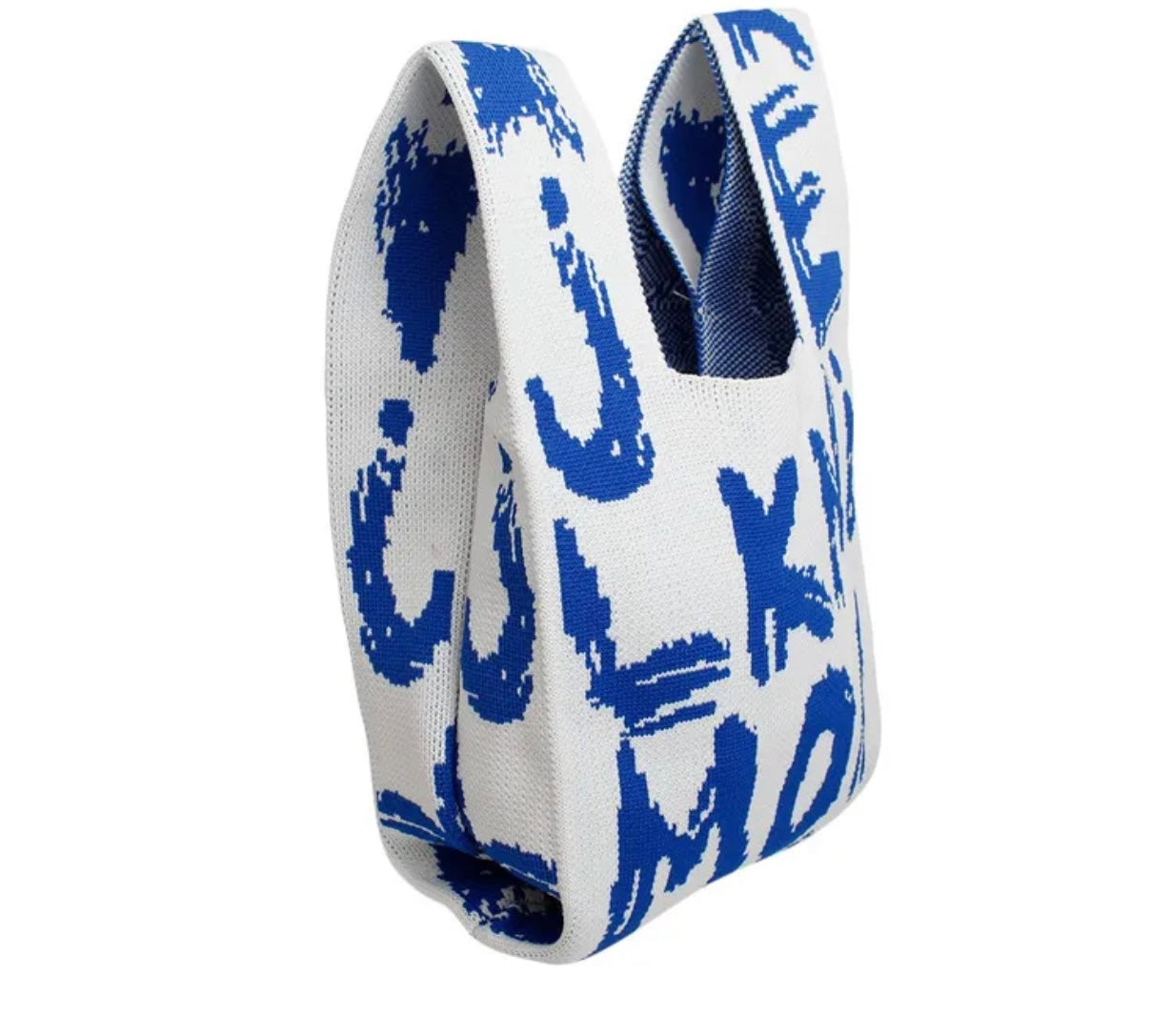 Graffiti Knit Top Handle Handbag/Wristlet/Purse