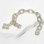 Load image into Gallery viewer, Two-Toned Pave Clover Bracelet
