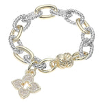 Load image into Gallery viewer, Two-Toned Pave Clover Bracelet
