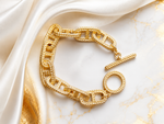 Load image into Gallery viewer, Matte Gold Textured Chain Link Bracelet
