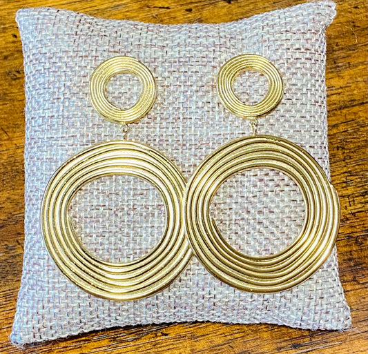 Circle Dangle Hoop Earrings