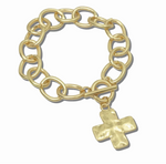 Load image into Gallery viewer, Fashion Chain Link Hammered Cross Toggle Bracelet
