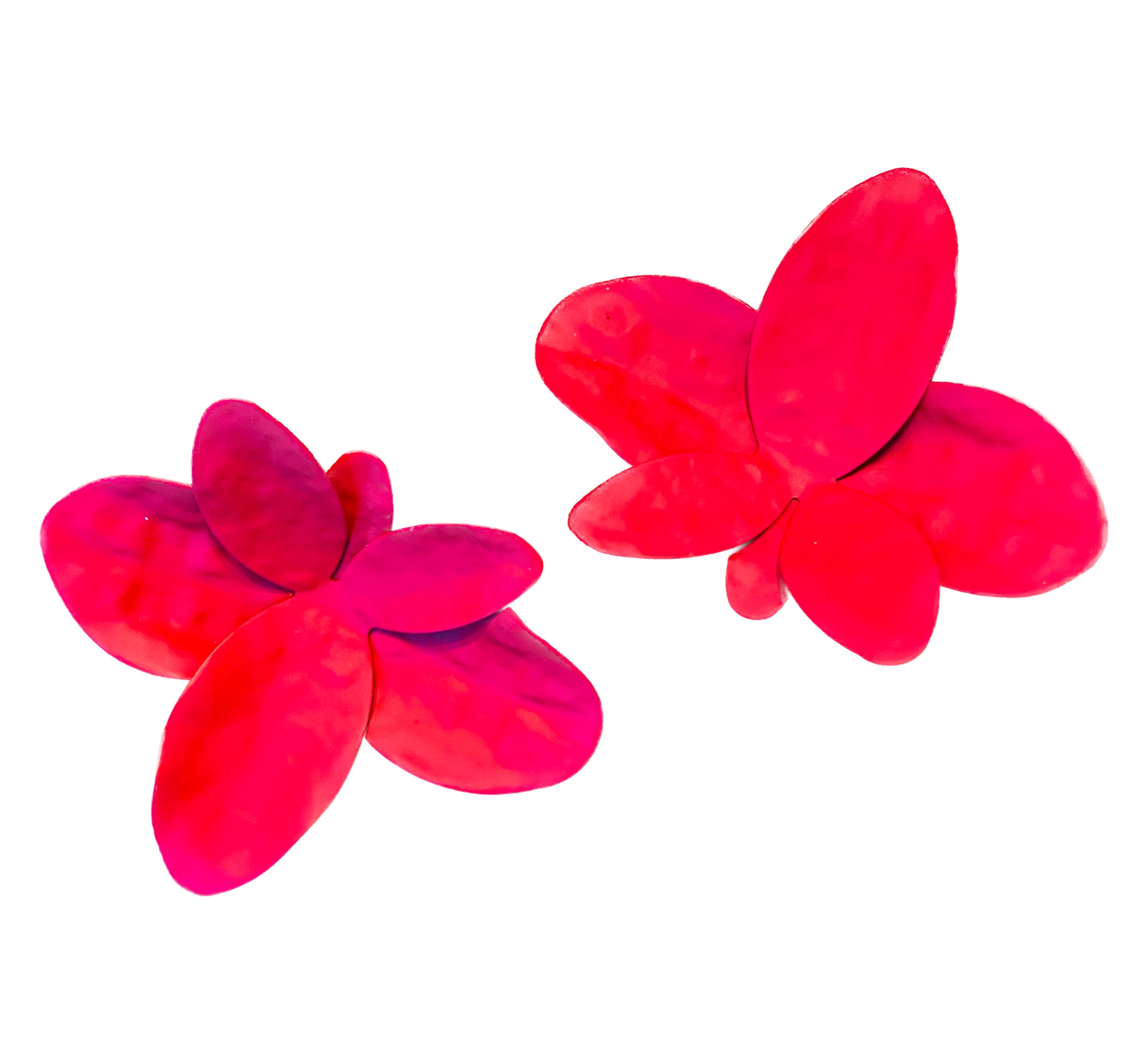 Red Flower Petal Earrings