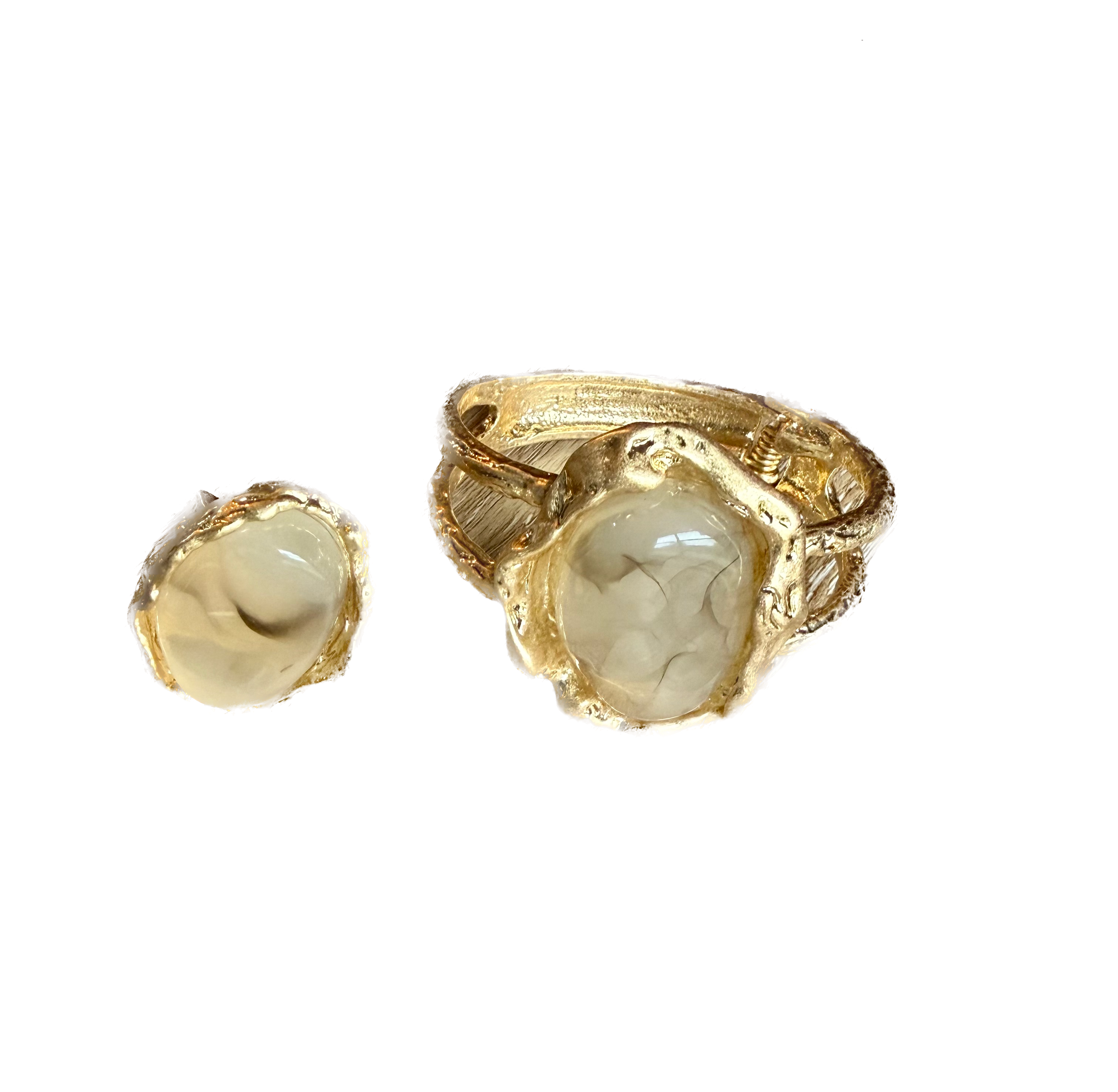 Gold Gemstone Look Bracelet and Ring Set