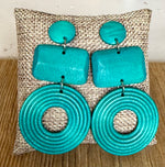 Load image into Gallery viewer, Wooden Geometric Dangle Earrings
