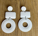 Load image into Gallery viewer, Wooden Geometric Dangle Earrings
