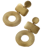 Load image into Gallery viewer, Gold Geometric Dangle Earrings
