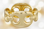 Load image into Gallery viewer, Gold puffy mariner link statement bracelet
