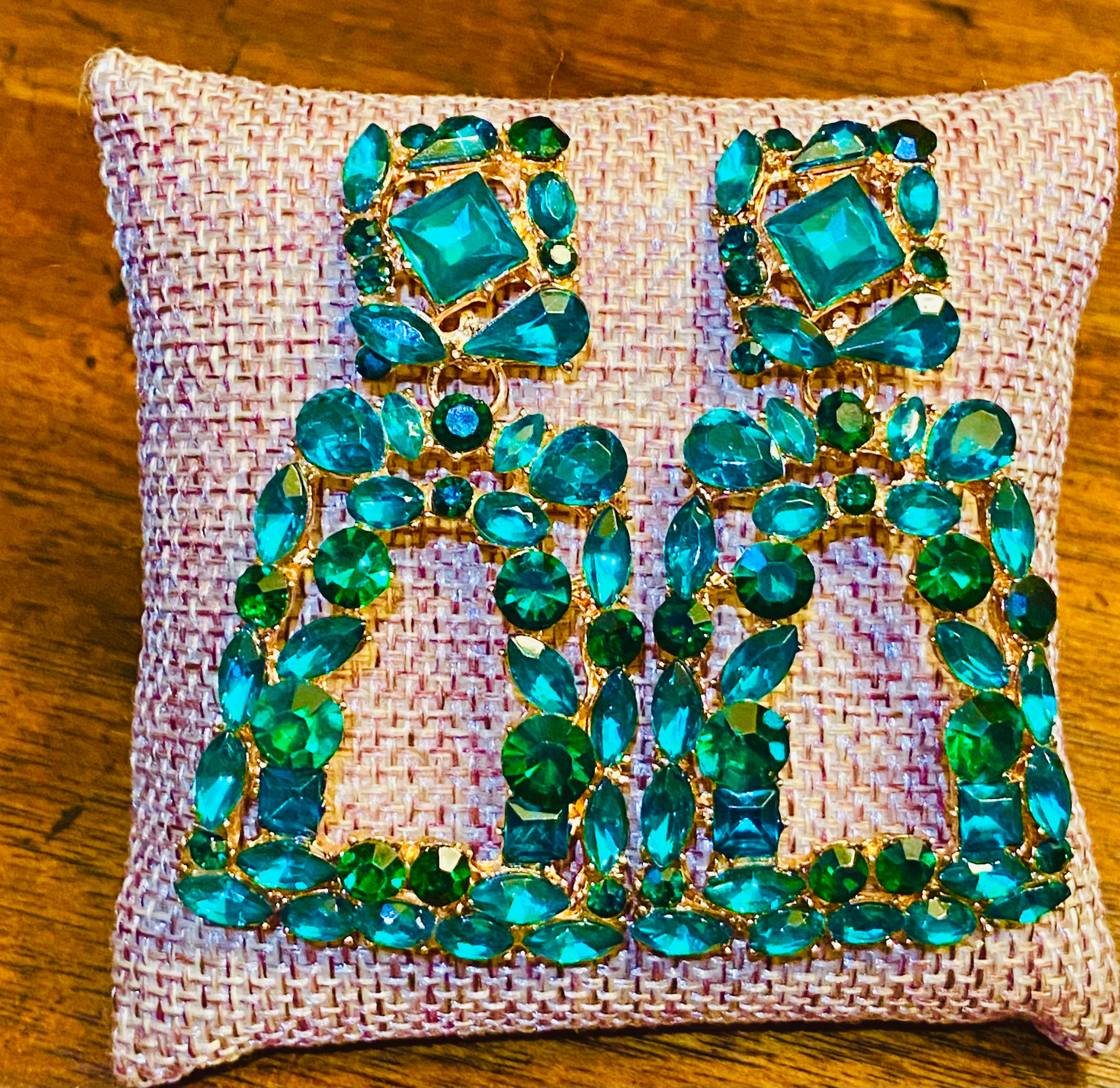 Green Crystal Earrings