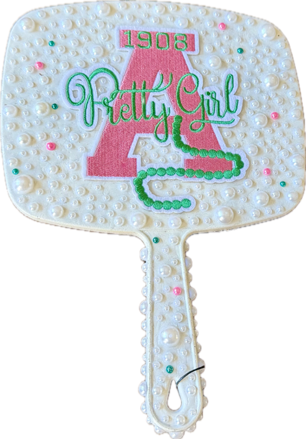 Handheld  Embellished Sorority Mirror