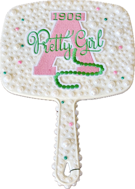 Handheld  Embellished Sorority Mirror