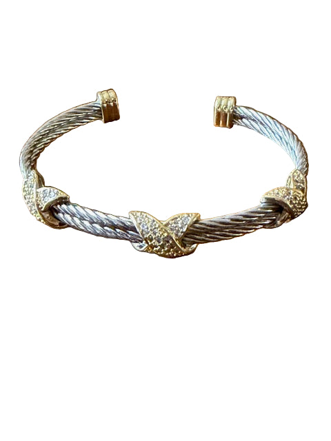 Gold and silver cable style bracelet 