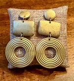Load image into Gallery viewer, Gold Geometric Dangle Earrings
