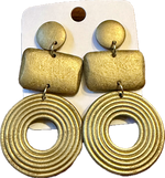 Load image into Gallery viewer, Gold Geometric Dangle Earrings

