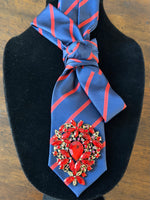Load image into Gallery viewer, Red and Blue Necktie Necklace
