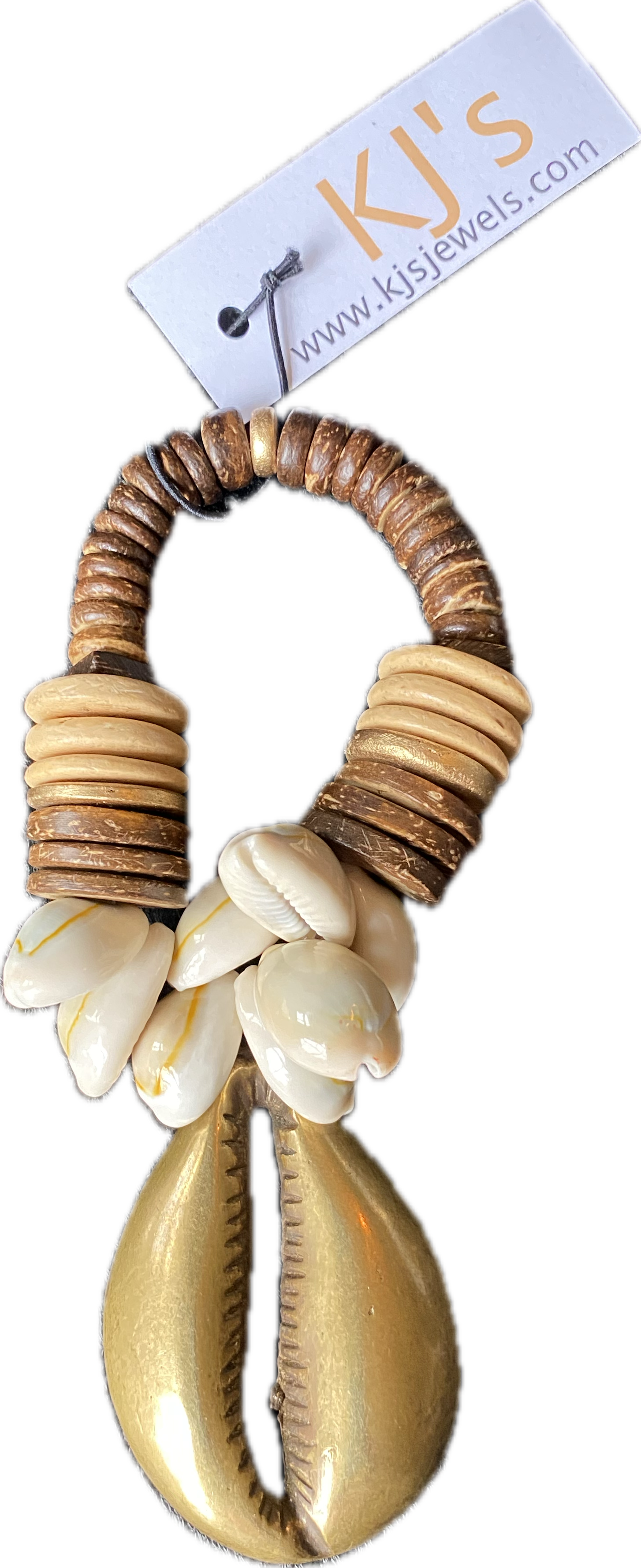 Large Cowrie Shell Pendant Bracelet