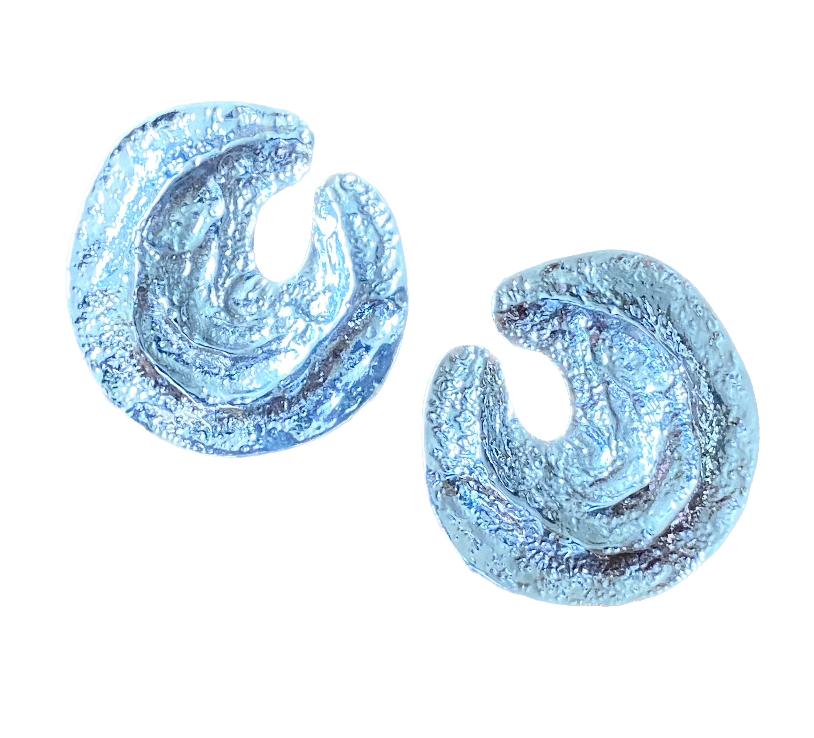 Large Geometric/Irregular Textured Earrings