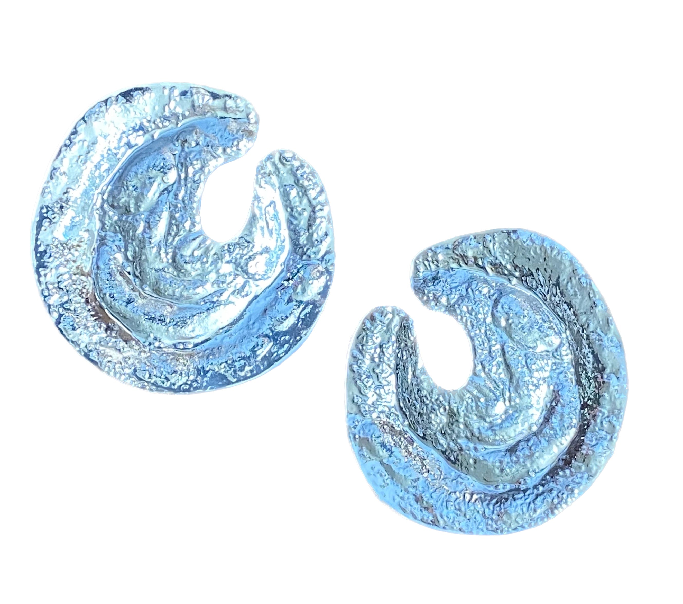 Large Geometric/Irregular Textured Earrings