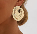 Load image into Gallery viewer, Large Geometric/Irregular Textured Earrings
