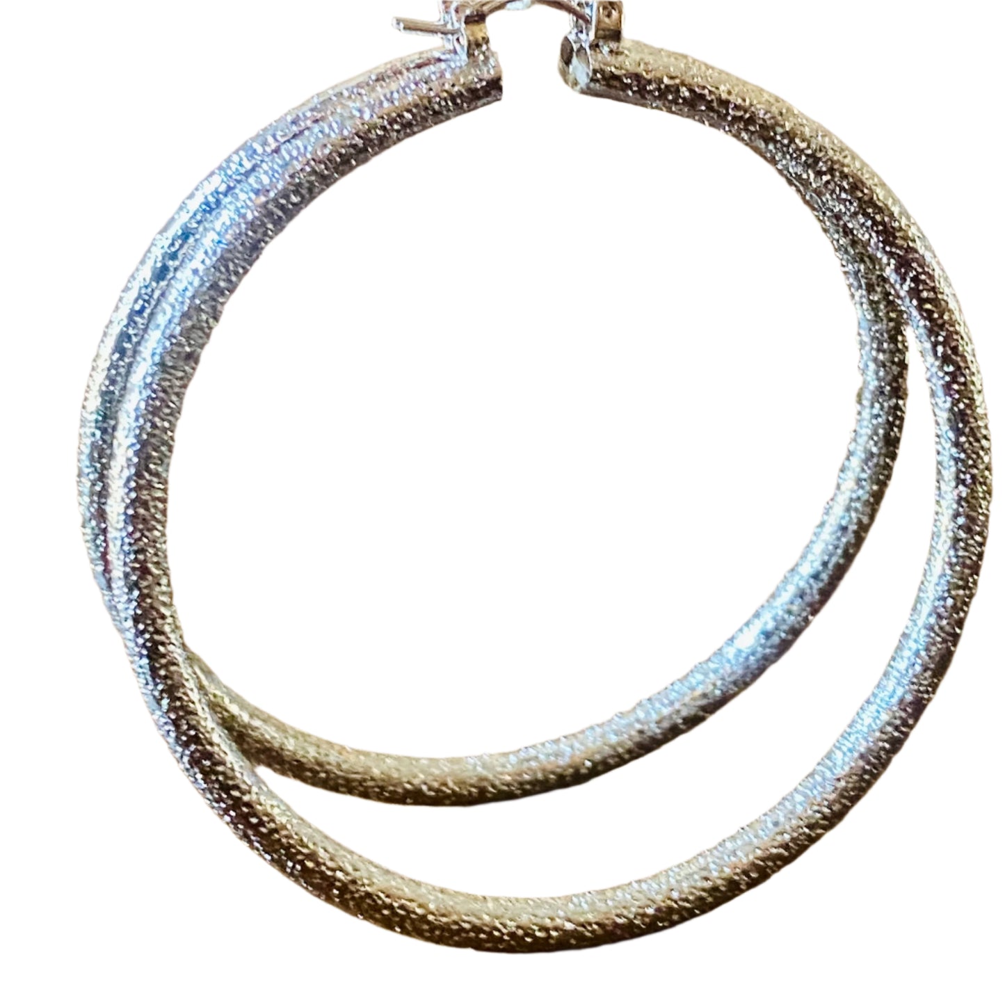 Ladies' Large Textured Hoop Earrings