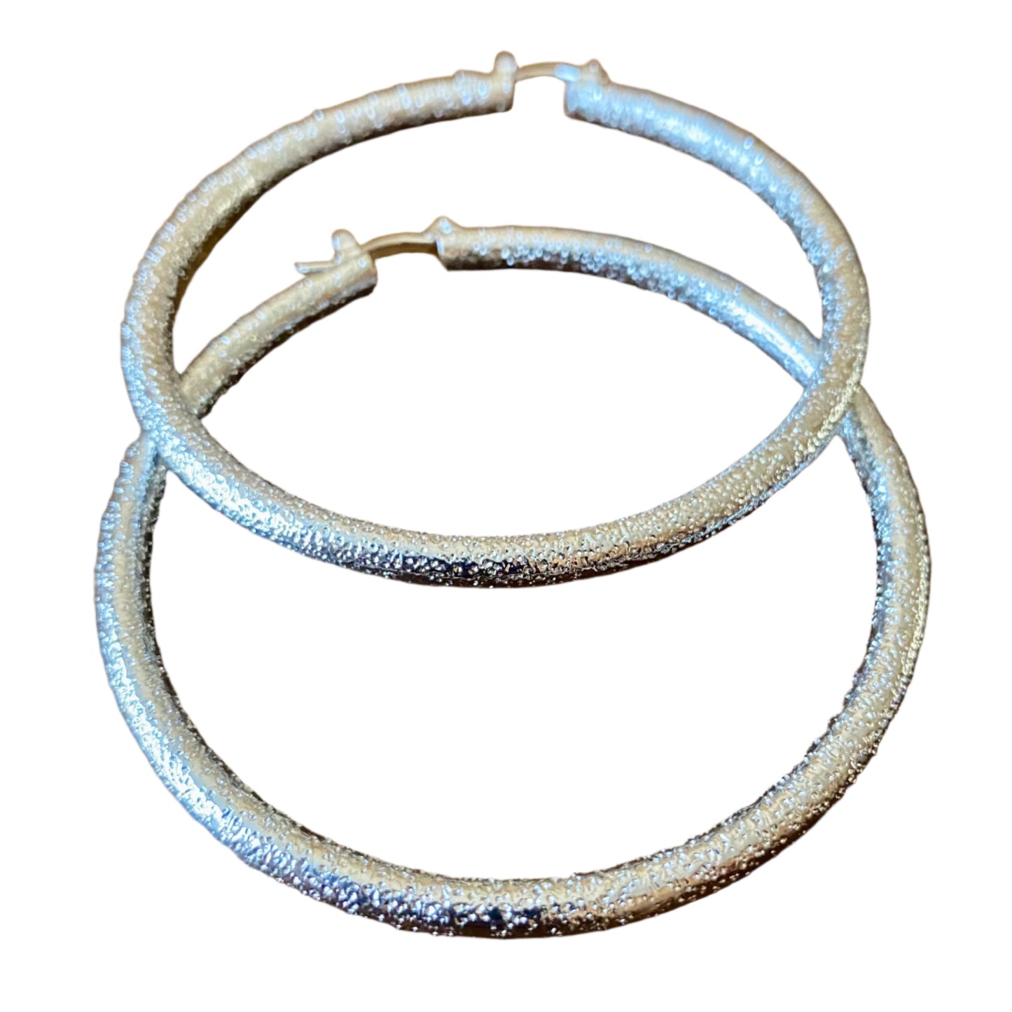 Ladies' Large Textured Hoop Earrings