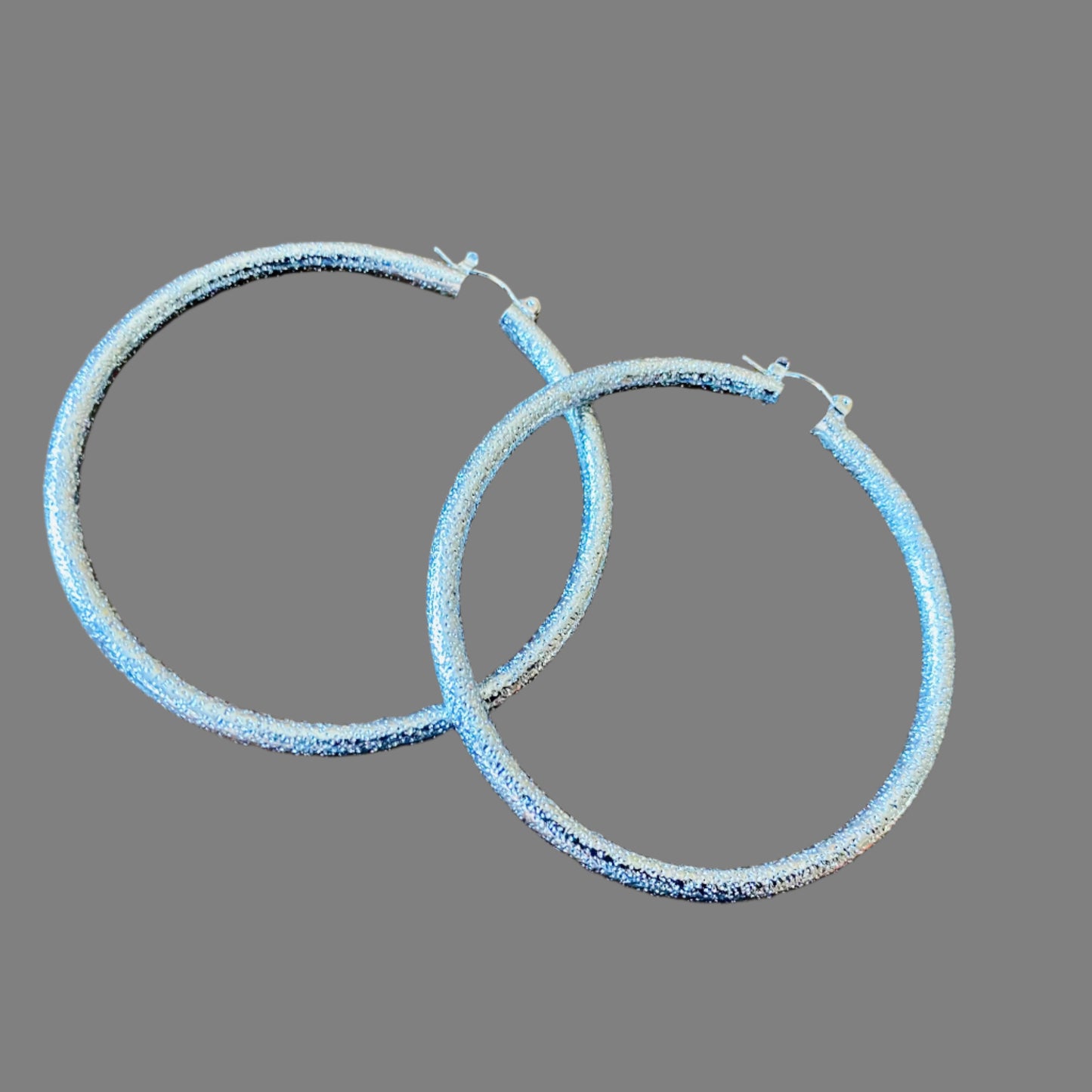 Ladies' Large Textured Hoop Earrings