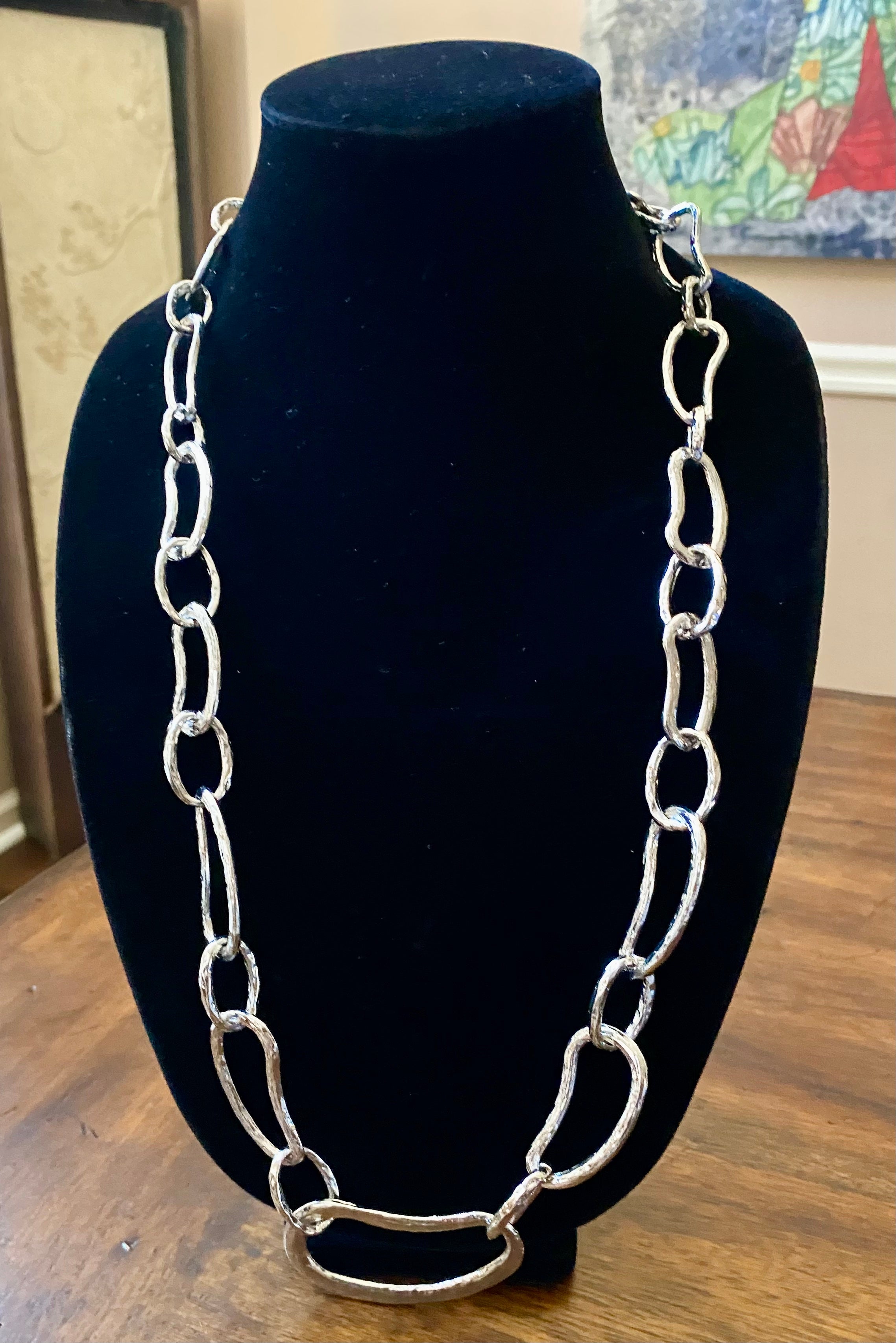 Long Irregular Chain Link Necklace