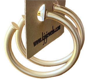 Matte Gold Hoop Earrings