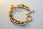 Load image into Gallery viewer, Matte Gold Textured Chain Link Bracelet
