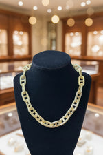 Load image into Gallery viewer, Matte Gold Textured Chain Link Necklace
