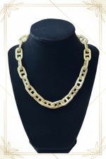 Load image into Gallery viewer, Matte Gold Textured Chain Link Necklace
