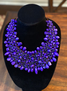 Mixed Bead Statement Bib Necklace
