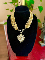 Load image into Gallery viewer, Chunky Multi-Strand Gold-Toned Heart Necklace
