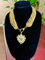 Load image into Gallery viewer, Chunky Multi-Strand Gold-Toned Heart Necklace

