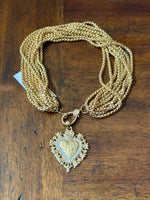 Load image into Gallery viewer, Chunky Multi-Strand Gold-Toned Heart Necklace
