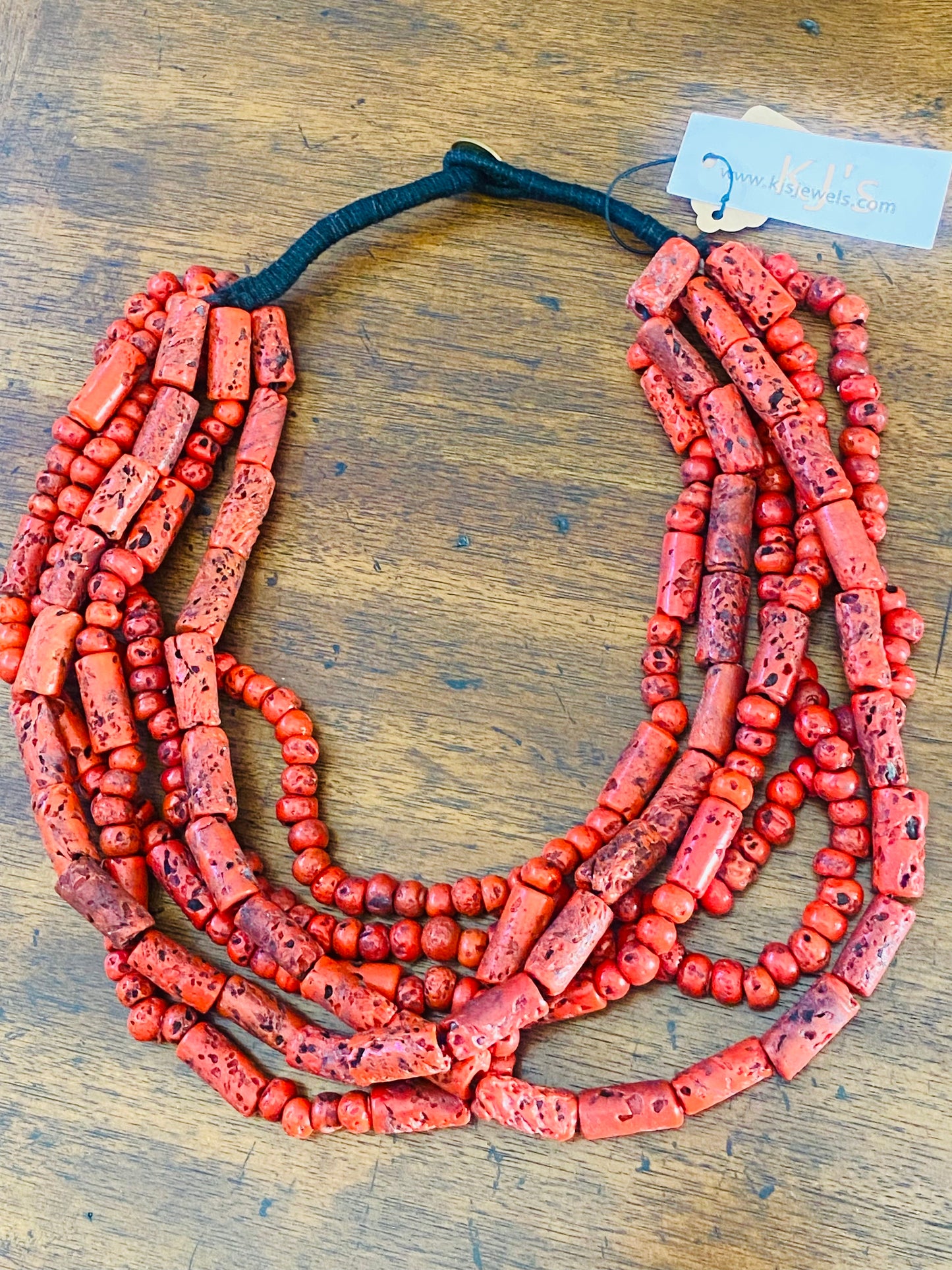 Multi-Strand Coral Statement Necklace