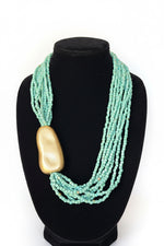 Load image into Gallery viewer, Multi-Strand Cube Bead Statement Necklace
