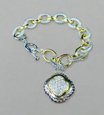 Load image into Gallery viewer, Ladies&#39; Multi-tone Chain Link Clover Bracelet
