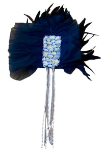 Black Oversized Tulle/Feather Brooch