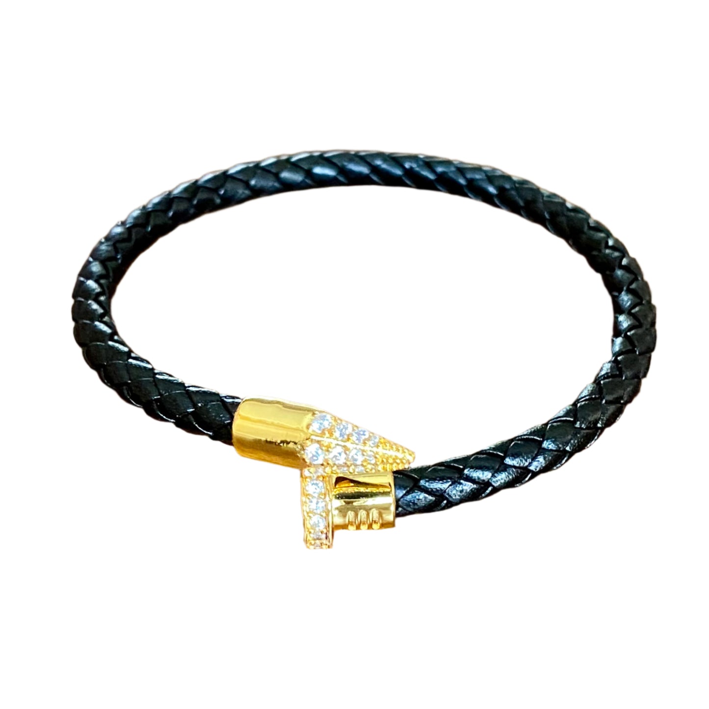 PU Braided Leather Nail Bracelet for Women/Jewelry/Gifts