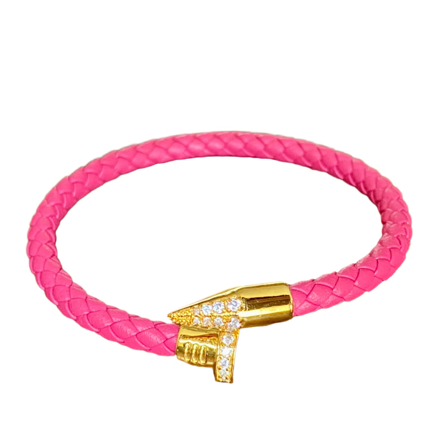 PU Braided Leather Nail Bracelet for Women/Jewelry/Gifts