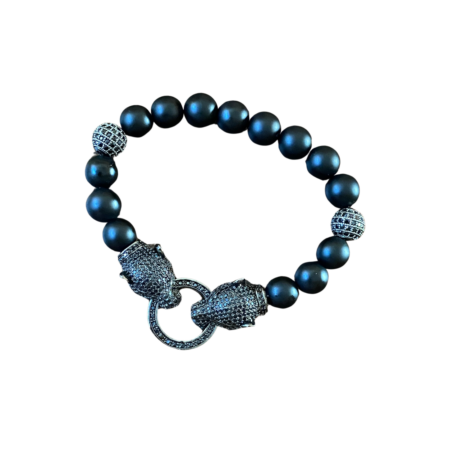 Men's Panther/ Panther Head Pavé Stretch Bracelet