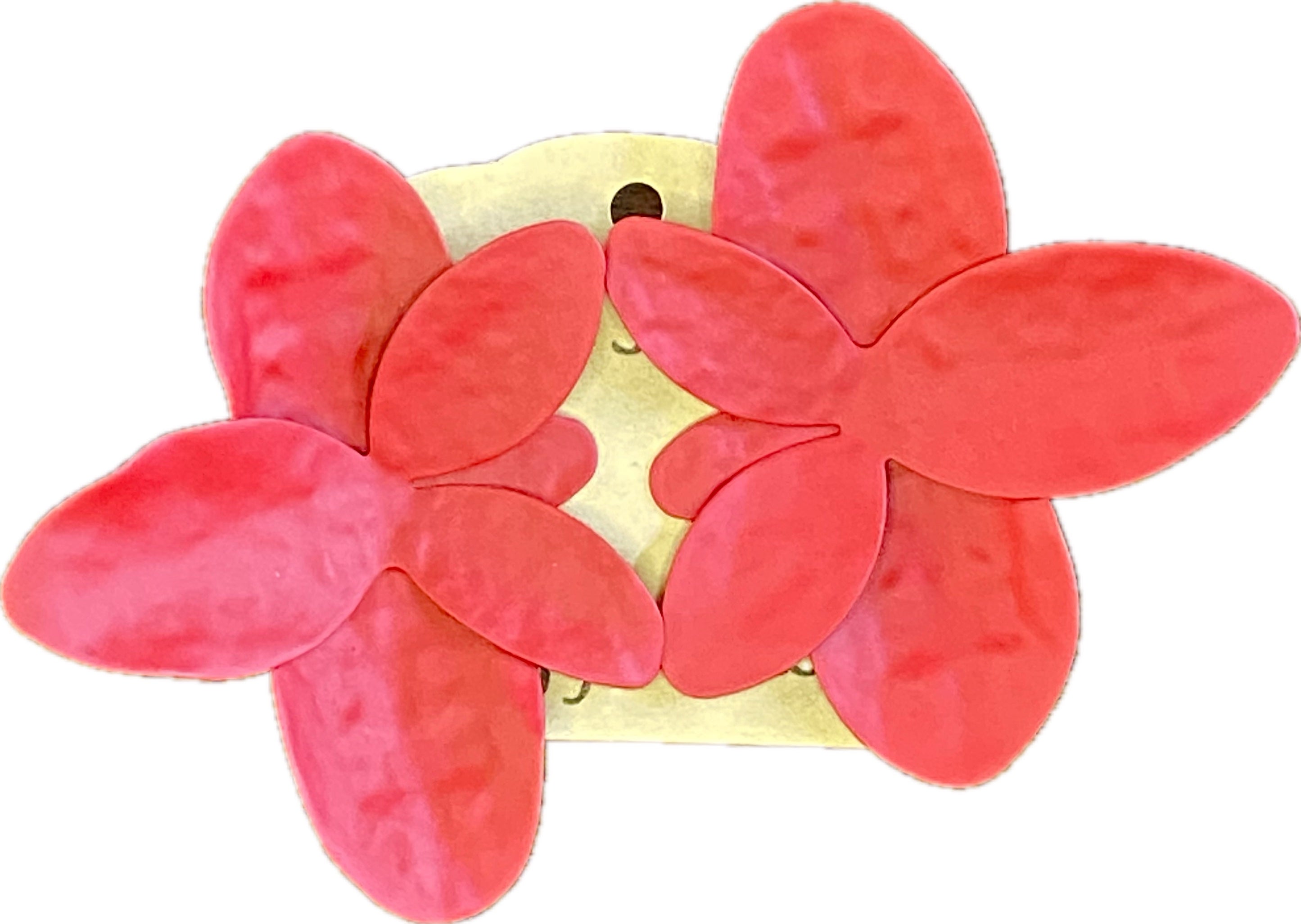 Red Flower Petal Earrings